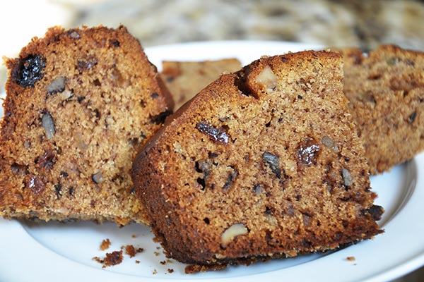 Tarta de pasas y nueces sin gluten